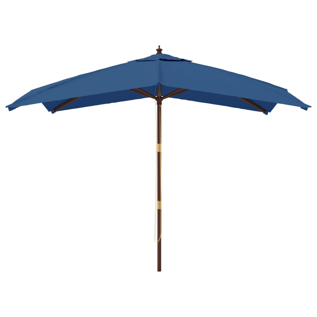 Vidaxl parasol s dřevěným pólem 300x300x273 cm azure modrá