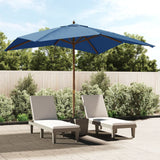 Vidaxl parasol s dřevěným pólem 300x300x273 cm azure modrá