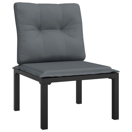 Vidaxl tuinstoel met kussens poly rattan zwart en grijs