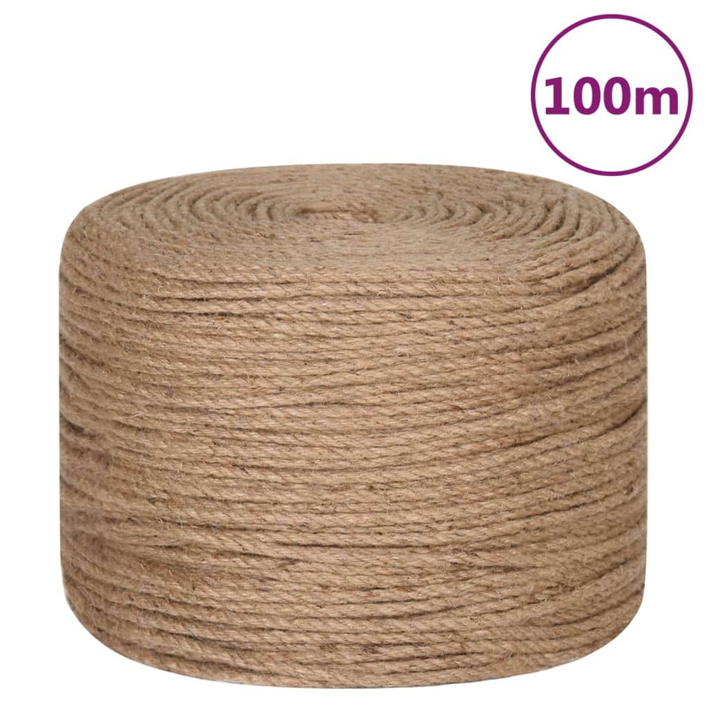 Vidaxl tau 100 m lang 4 mm tykk jute