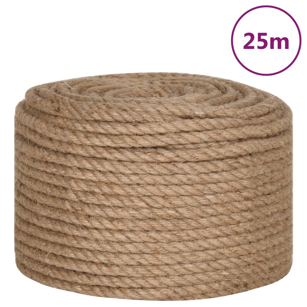 Vidaxl tau 25 m lang 14 mm tykk jute