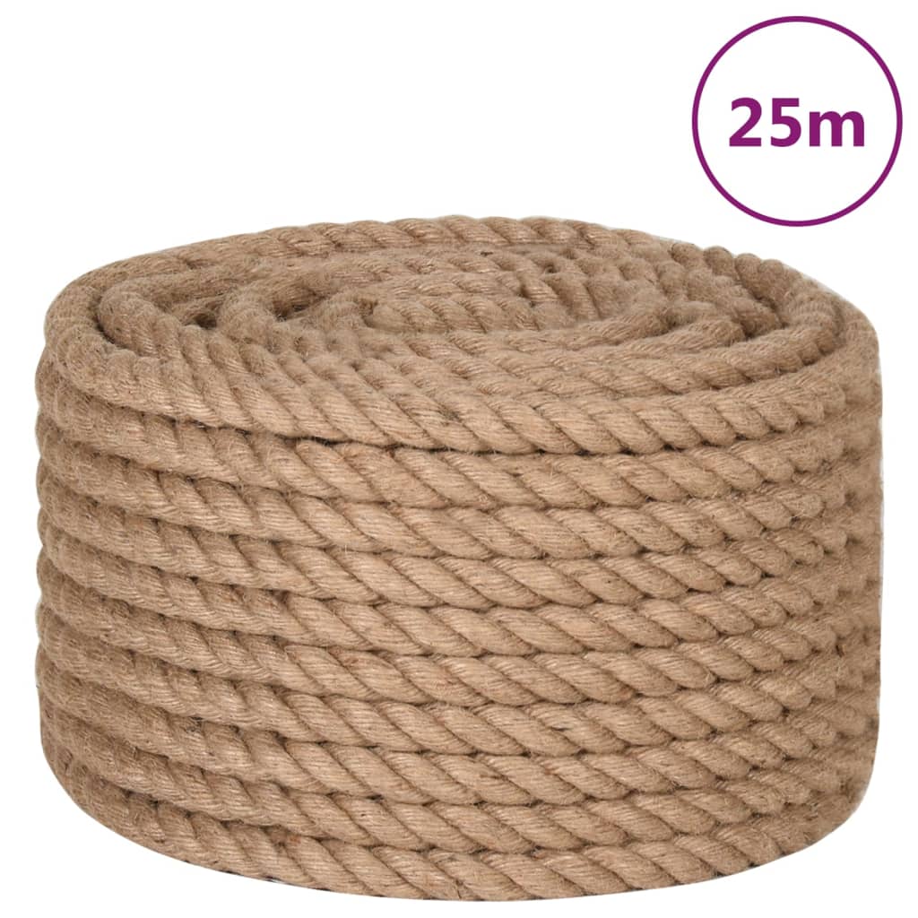 Vidaxl tau 25 m lang 24 mm tykk jute