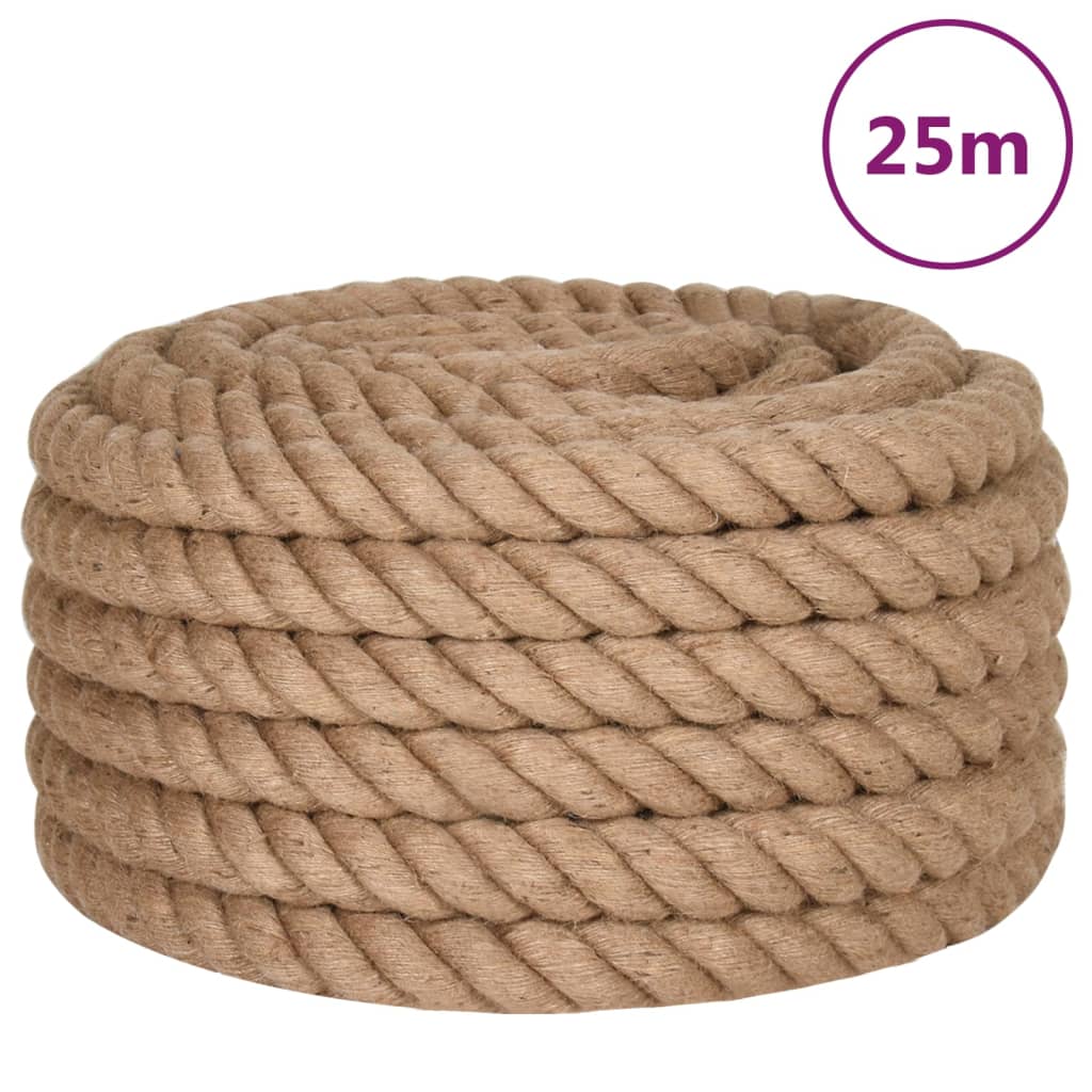 Vidaxl tau 25 m lang 30 mm tykk jute