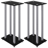 Vidaxl Lautsprecher Normen 2 PCs 4 Pfeiler häertend Glas Sëlwer