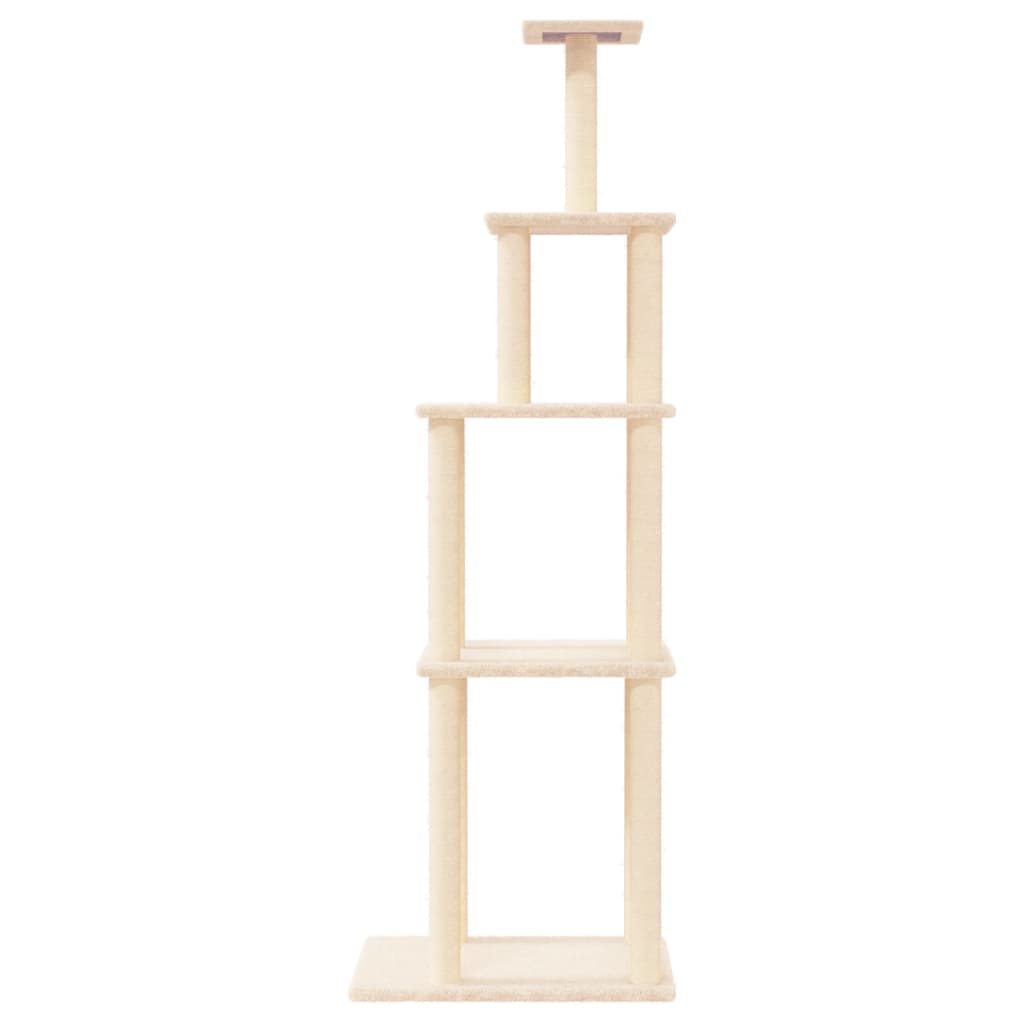 Vidaxl Cat Furniture avec Sisal Scratch Posts 183 cm Crème -Colored