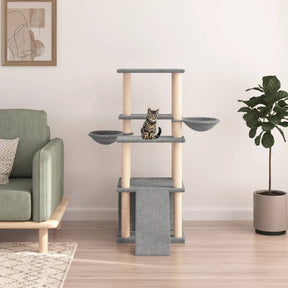 Vidaxl kattenmeubel met sisal krabpalen 133 cm lichtgrijs