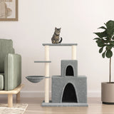 Vidaxl cat furniture with sisal scratching posts 83 cm light gray