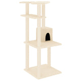 Vidaxl kattenmeubel met sisal krabpalen 123 cm crèmekleurig