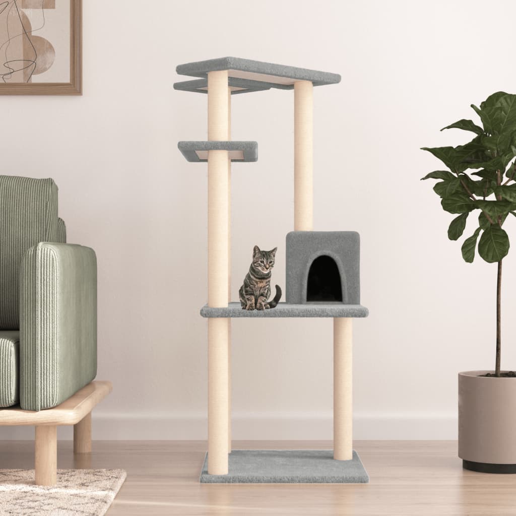 Vidaxl Cat Furniture con graffi di sisal 123 cm grigio chiaro