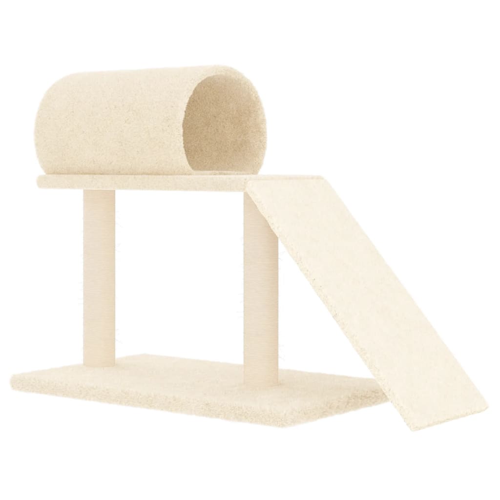 Vidaxl Cat Furniture con tunnel e scala da 55,5 cm crema