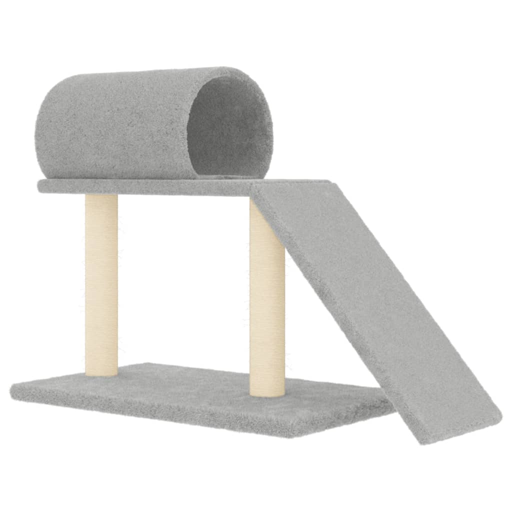 Vidaxl Cat Furniture con tunnel e scala da 55,5 cm grigio chiaro