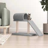 Meubles de chat vidaxl avec tunnel et échelle 55,5 cm gris clair