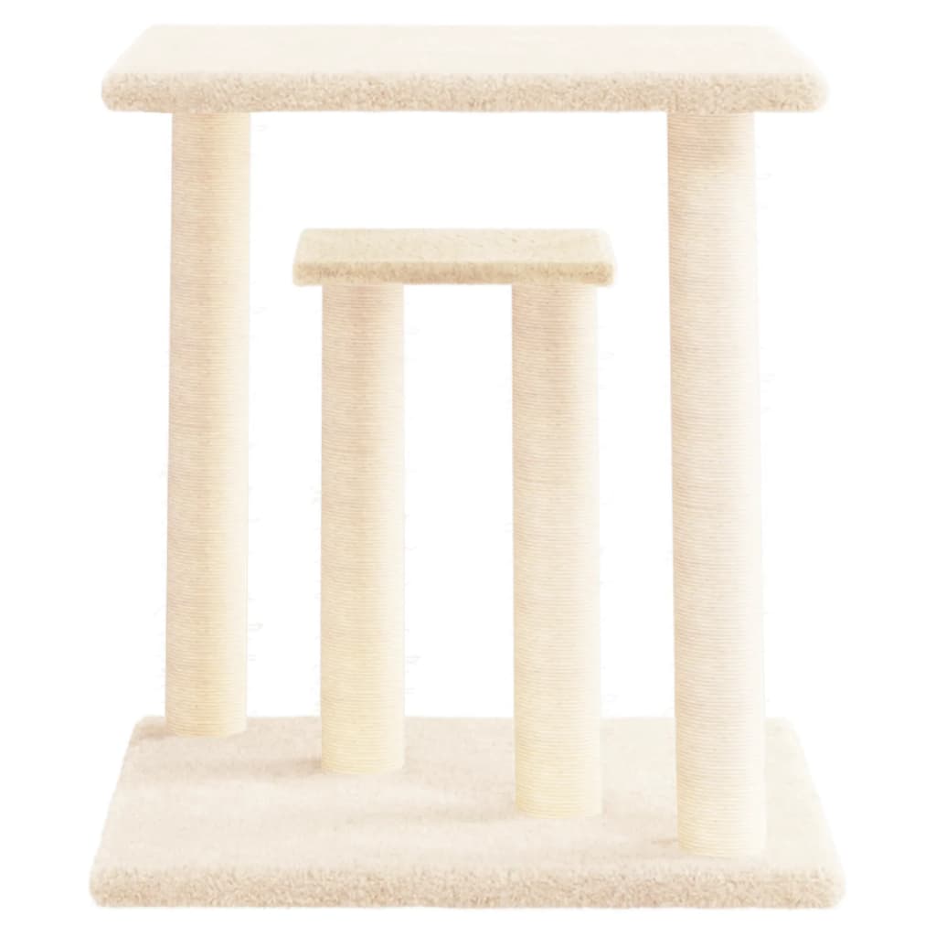 Vidaxl Scratching Post med plattformar 50 cm grädde -färgade