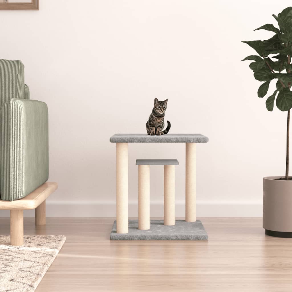 Vidaxl Scratching Post con piattaforme 50 cm grigio chiaro