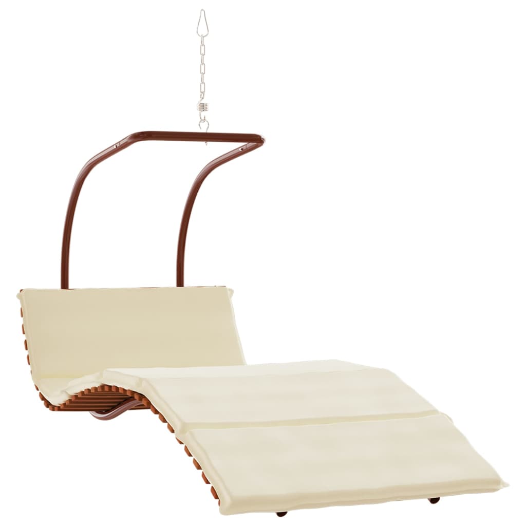 Vidaxl Hanging chair with cushion fabric and solid poplar wood