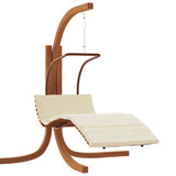 Vidaxl Hanging chair with cushion fabric and solid poplar wood