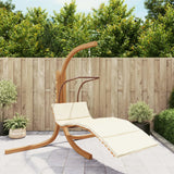 Vidaxl Hanging chair with cushion fabric and solid poplar wood