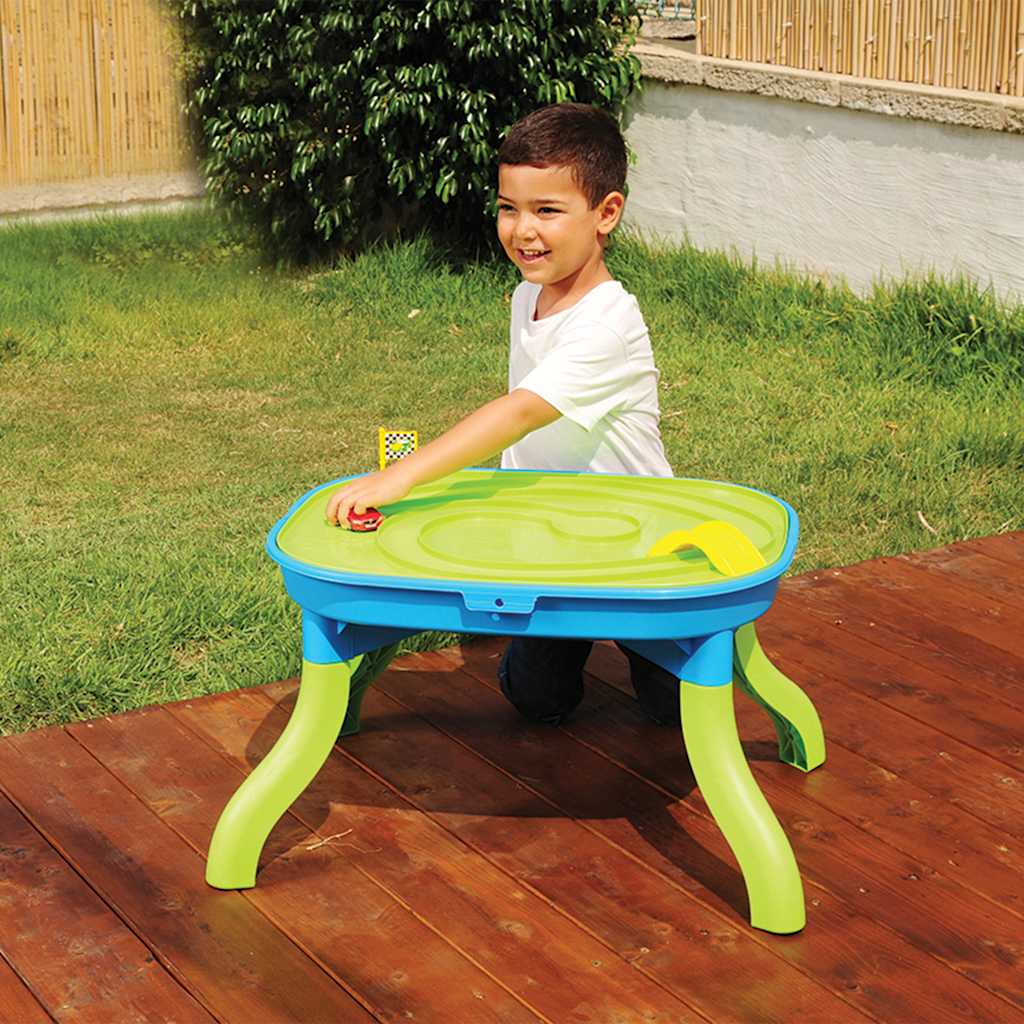 Vidaxl Sand Waasser Dësch fir Kanner 3-in-15 67,5x52x38 cm Polyprope