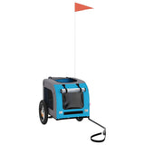 Vidaxl hondenfietstrailer oxford stof en ijzer blauw en grijs