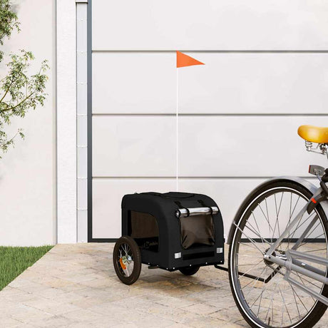 Vidaxl hondenfietstrailer oxford stof en ijzer zwart