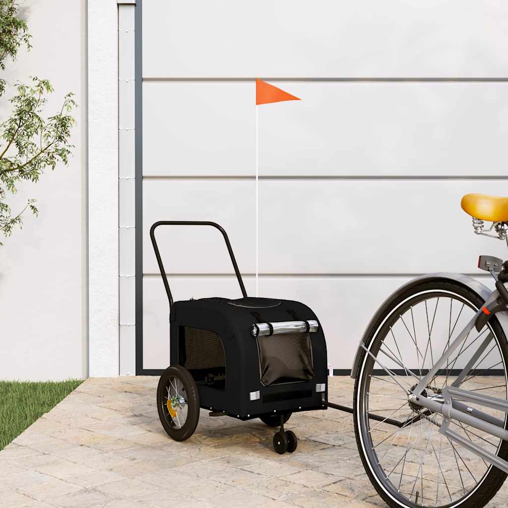 Vidaxl fietskar voor huisdieren met opslag zwart 124,5 x 63,5 x 53 cm