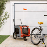 Vidaxl Dog Bike Trailer Oxford Fabric und Eisenorange und Grau