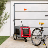 VidaXL Dog bike trailer Oxford fabric and iron red and gray