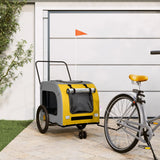 Vidaxl Dog bike trailer Oxford fabric and iron yellow and gray