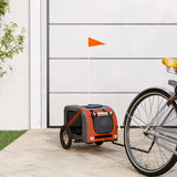 Vidaxl Dog Bike Trailer Oxford Fabric and Iron Orange and Grey