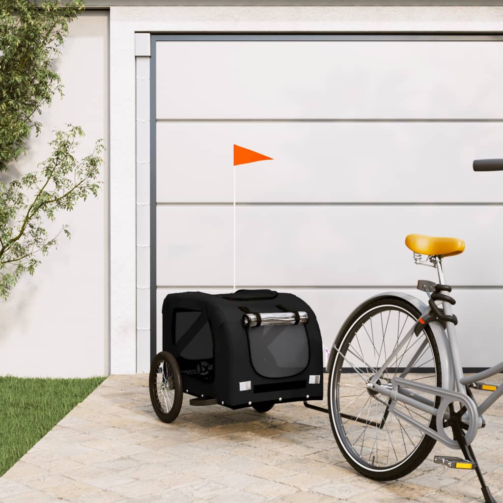 Vidaxl Dog Bike Trailer Oxford Fabric et Iron Black