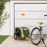 Vidaxl Dog Bike Trailer Oxford Tessuto e ferro verde e grigio