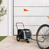 Vidaxl Dog Bike Trailer Oxford Tessuto e ferro grigio e nero