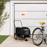 Vidaxl Dog Bike Trailer Tessuto Oxford e Iron Black