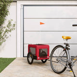 Vidaxl Dog Bike Trailer Oxford Fabric und Eisenrot und Schwarz