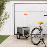 Vidaxl Dog Bike Trailer Oxford Tessuto e ferro grigio e nero