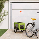 Vidaxl Dog Bike Trailer Oxford Tessuto e ferro verde e nero