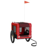 Vidaxl Dog Bike Trailer Oxford Fabric und Eisenrot und Schwarz