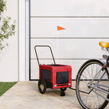 VidaXL Dog bike trailer Oxford fabric and iron red and black