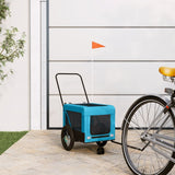 Vidaxl Dog Bike Trailer Oxford Fabric et Fer Bleu et noir