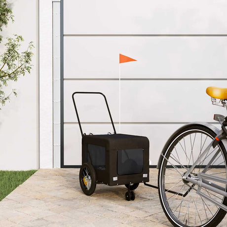 Vidaxl hondenfietstrailer oxford stof en ijzer zwart
