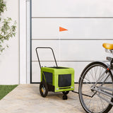 Vidaxl Dog Bike Trailer Oxford Tessuto e ferro verde e nero