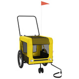 Vidaxl hondenfietstrailer oxford stof en ijzer geel en zwart