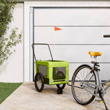 Vidaxl Dog Bike Trailer Oxford Tessuto e ferro verde e nero