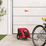 Vidaxl Dog Bike Trailer Oxford Fabric and Iron Red