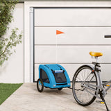 Vidaxl Dog Bike Trailer Oxford Fabric et Fer Bleu