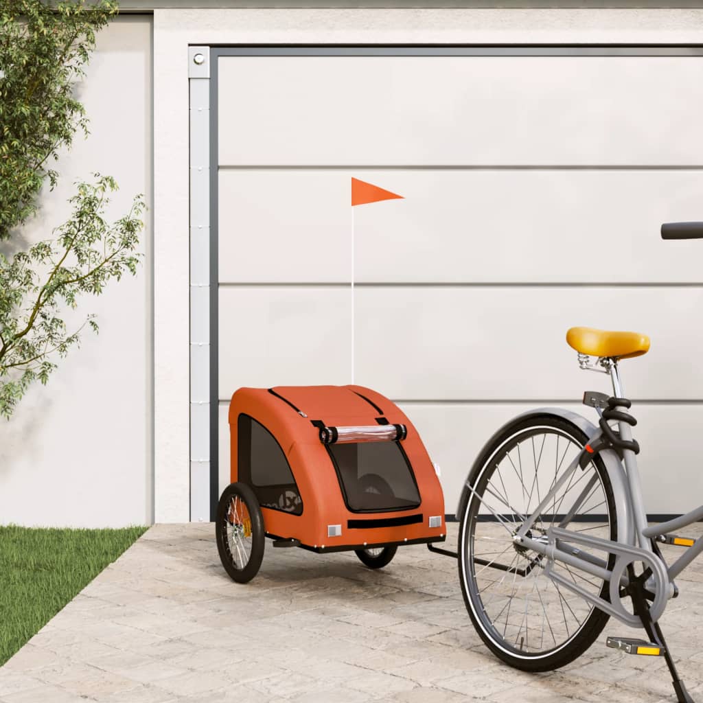 VidaXL Dog bike trailer Oxford Fabric and Iron Orange