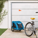 Vidaxl Dog Bike Trailer Oxford Fabric and Iron Blue