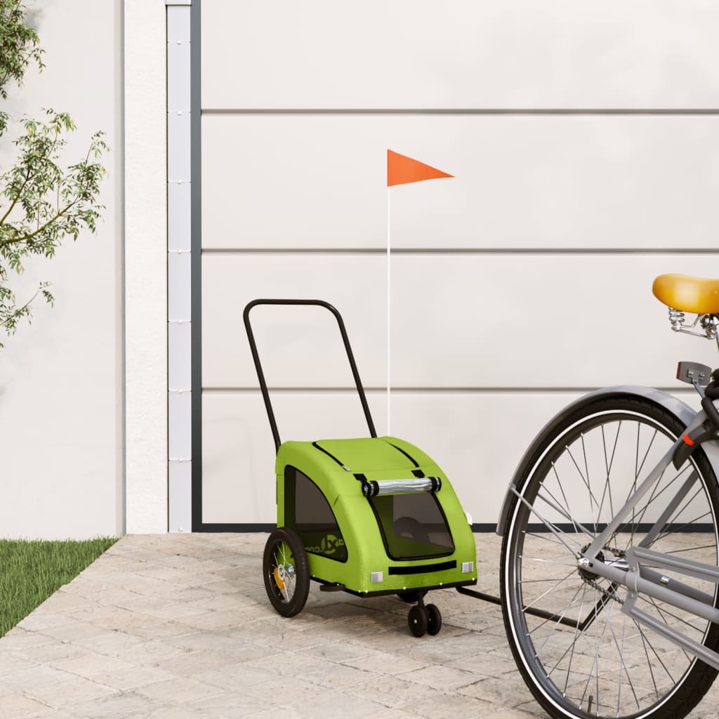 Vidaxl Bike Trailer Oxford a železnou zelenou