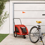 Vidaxl Dog Bike Trailer Oxford Fabric and Iron Orange and Grey