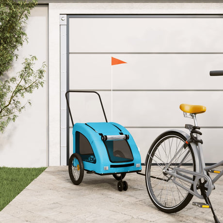 Vidaxl hondenfietstrailer oxford stof en ijzer blauw